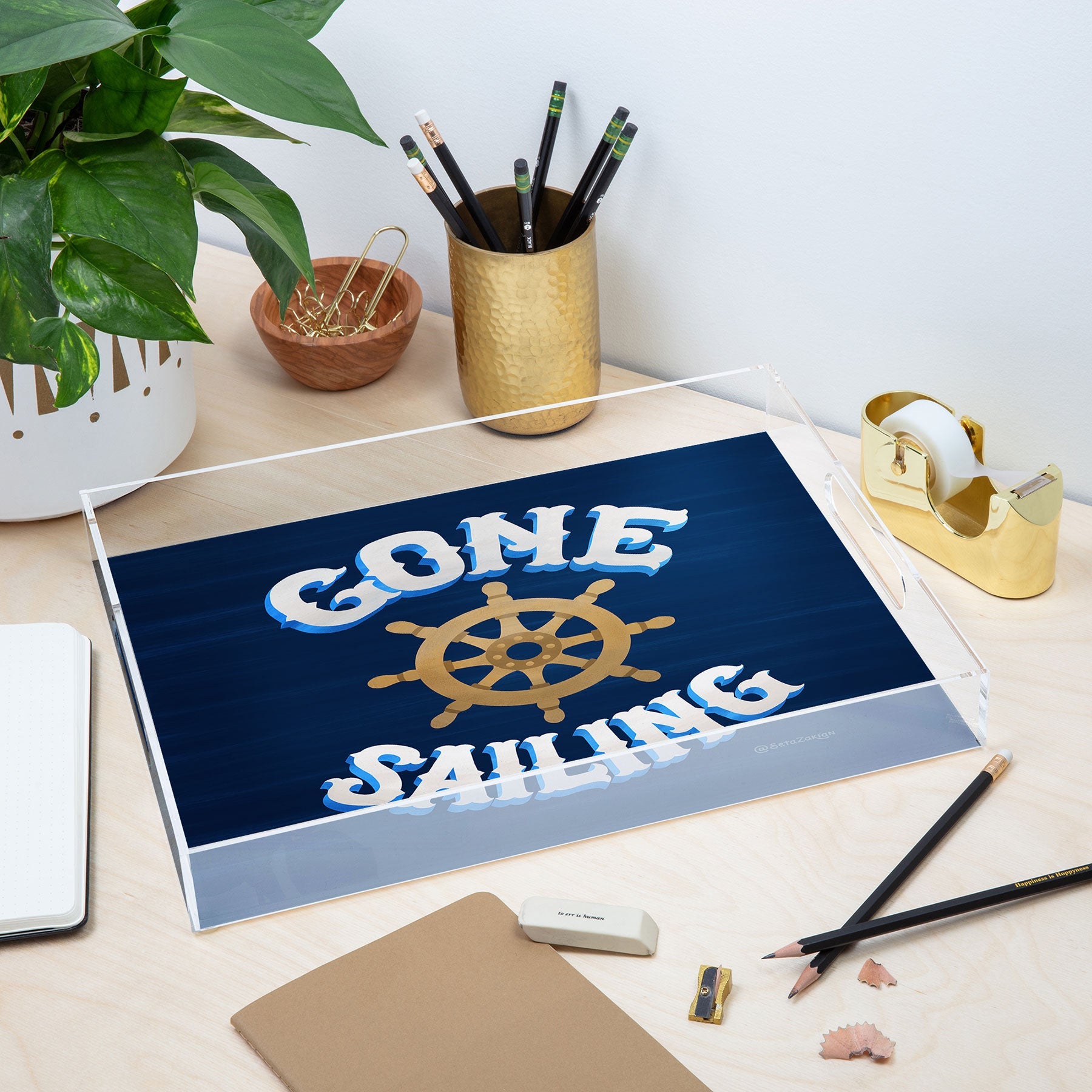 Seta Zakian Gone Sailing Acrylic Tray
