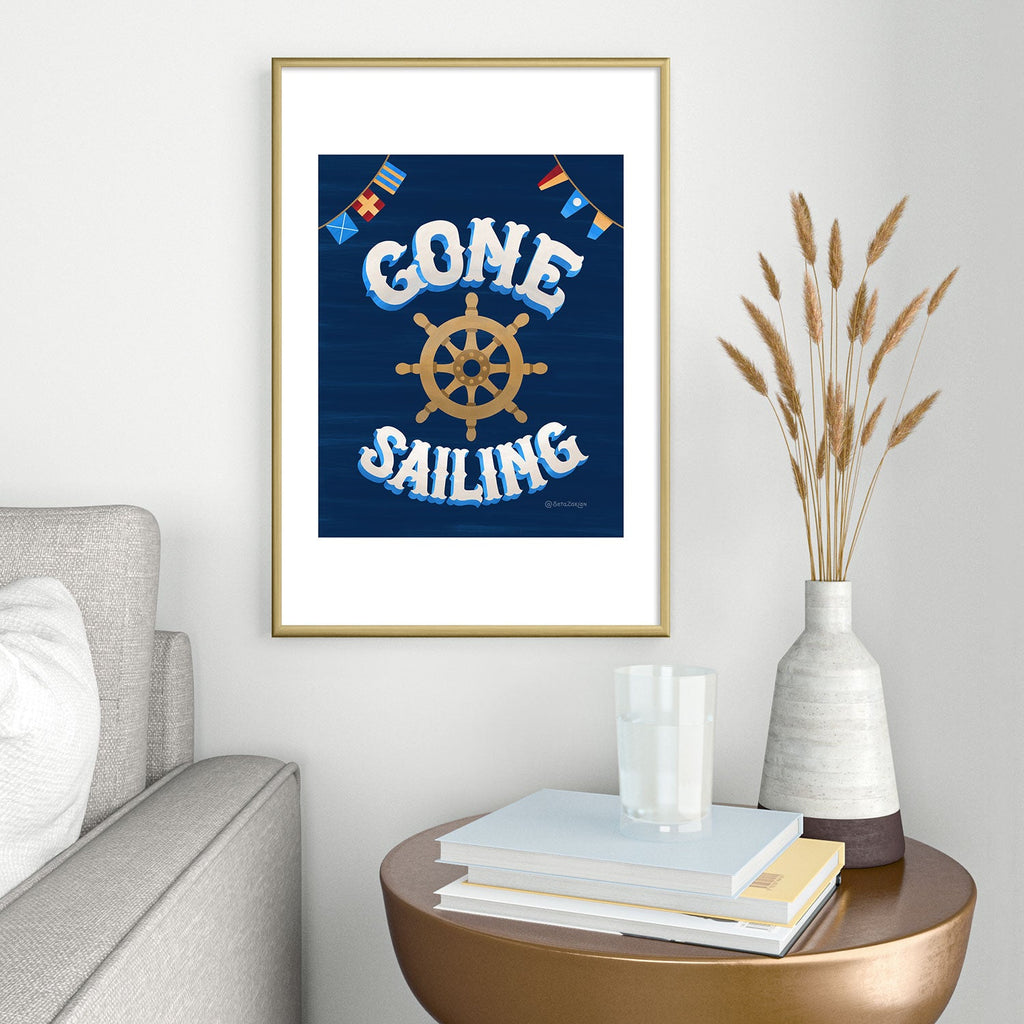 Seta Zakian Gone Sailing Metal Framed Art Print