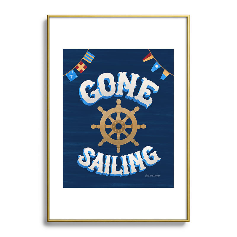 Seta Zakian Gone Sailing Metal Framed Art Print
