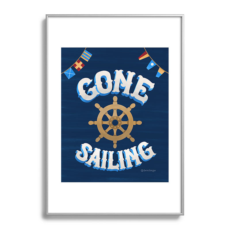 Seta Zakian Gone Sailing Metal Framed Art Print