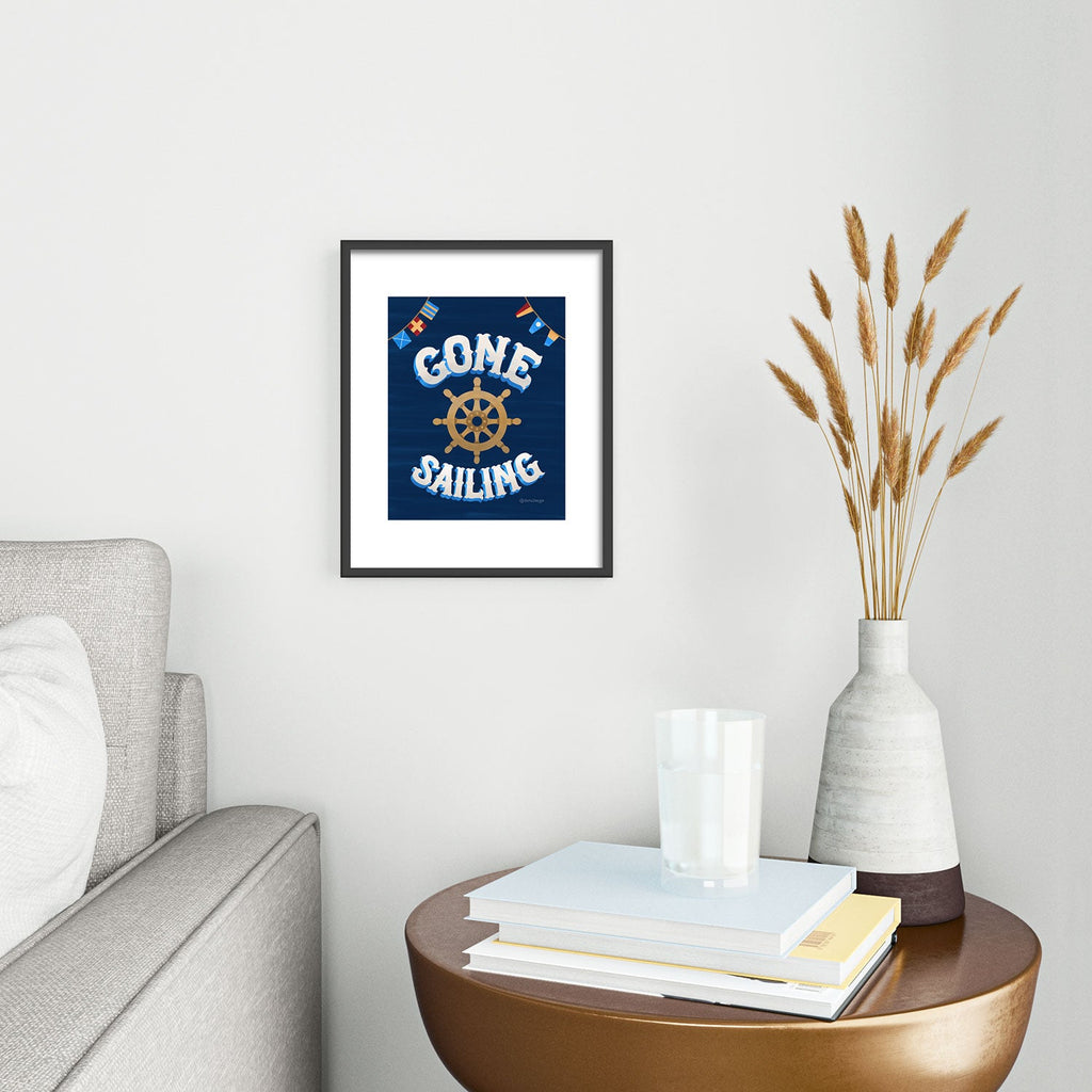 Seta Zakian Gone Sailing Metal Framed Art Print