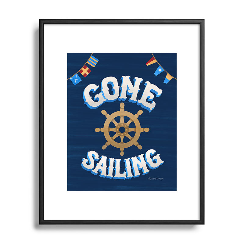Seta Zakian Gone Sailing Metal Framed Art Print