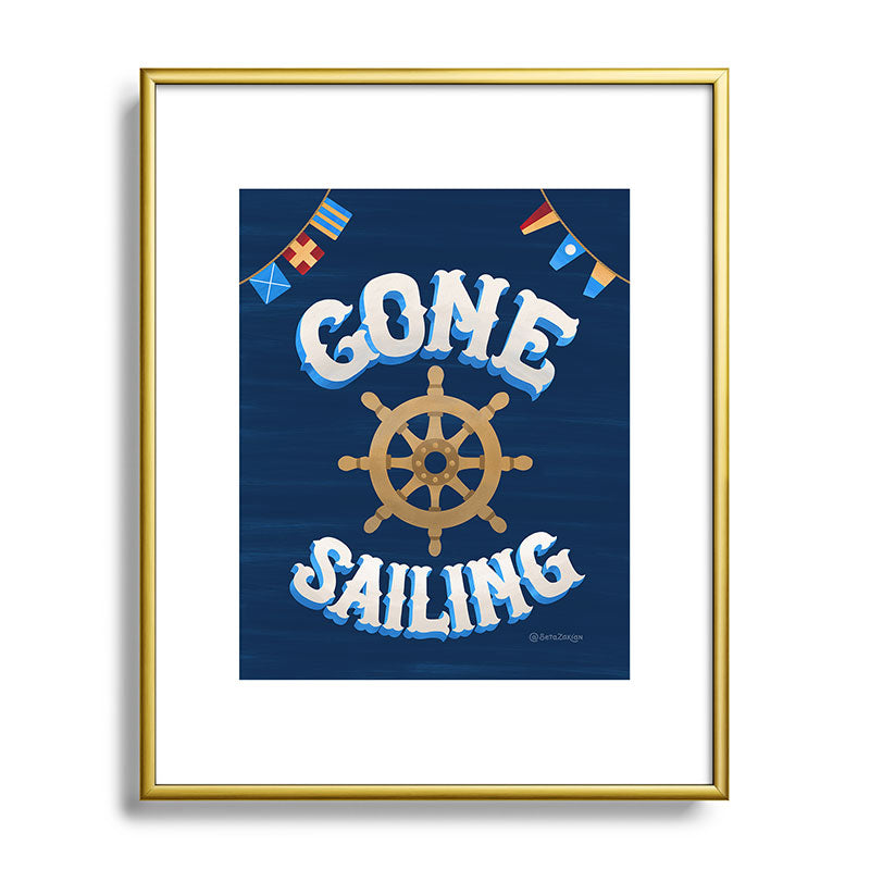 Seta Zakian Gone Sailing Metal Framed Art Print