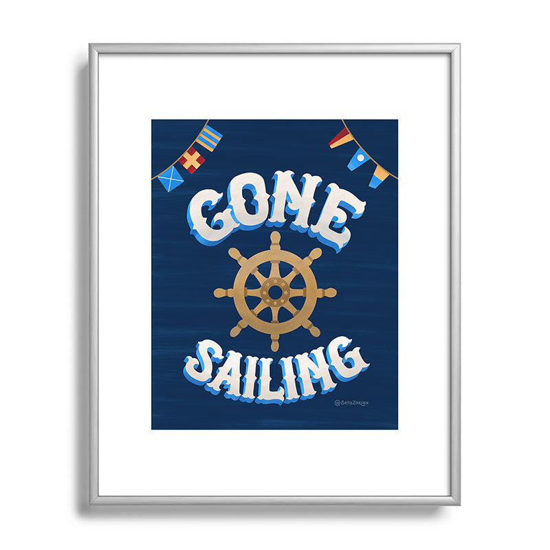 Seta Zakian Gone Sailing Metal Framed Art Print