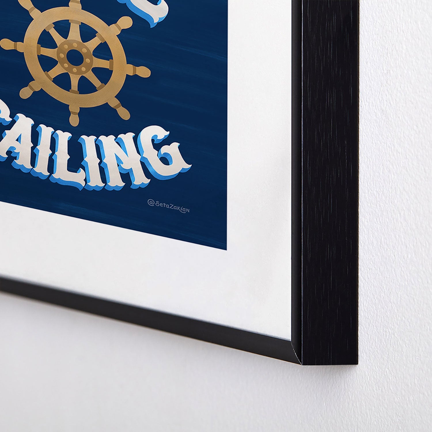 Seta Zakian Gone Sailing Metal Framed Art Print