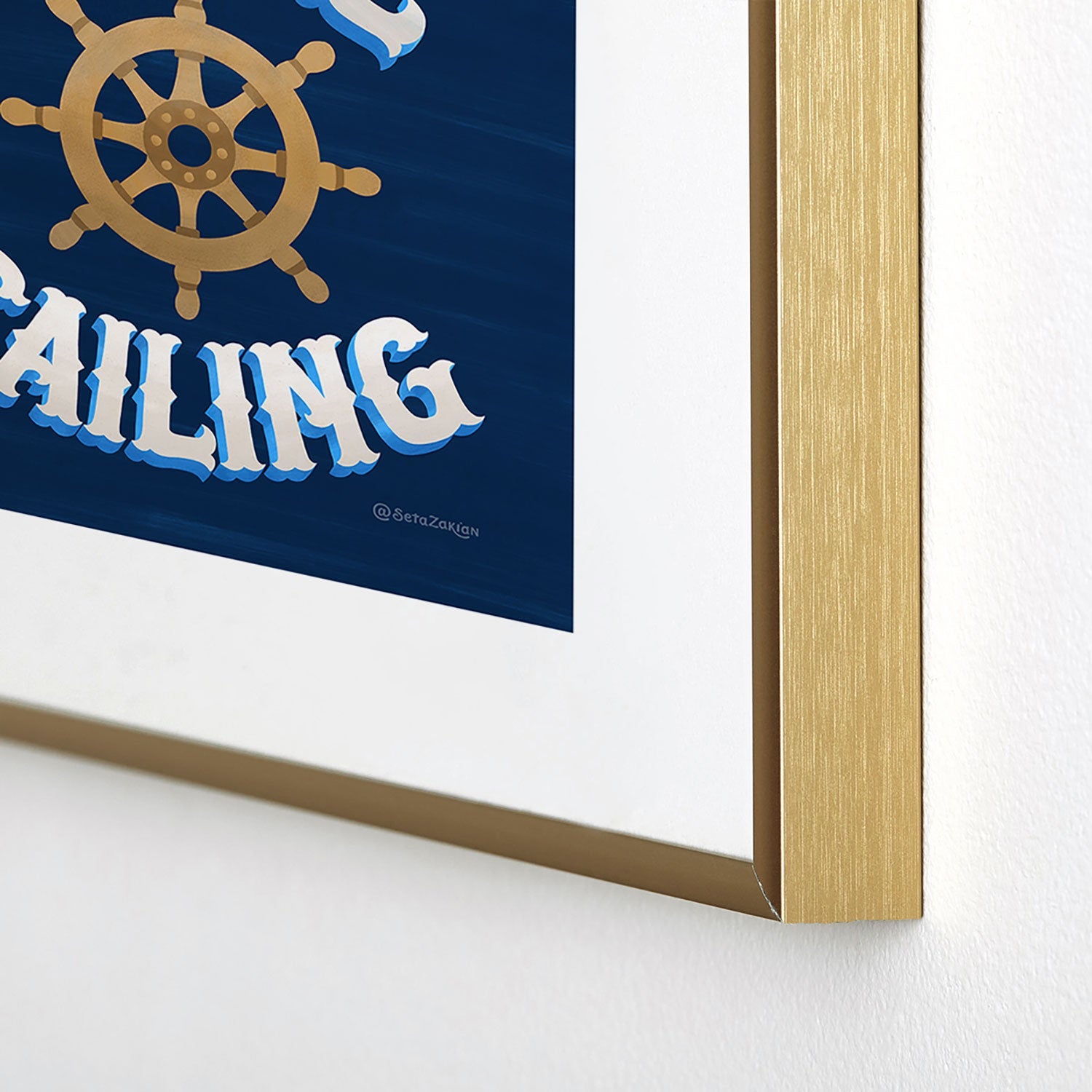 Seta Zakian Gone Sailing Metal Framed Art Print