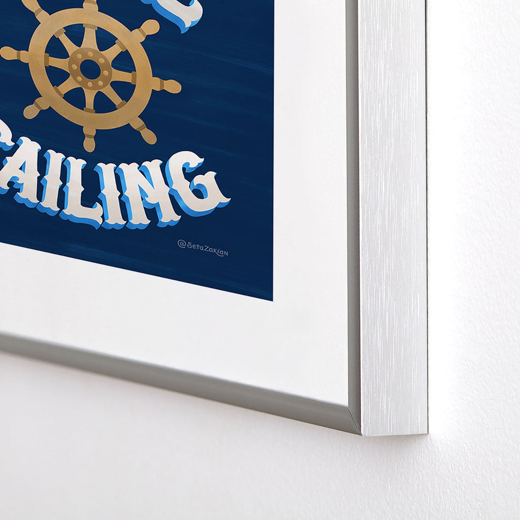 Seta Zakian Gone Sailing Metal Framed Art Print