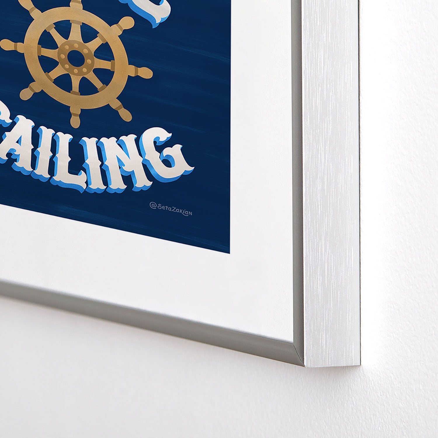 Seta Zakian Gone Sailing Metal Framed Art Print