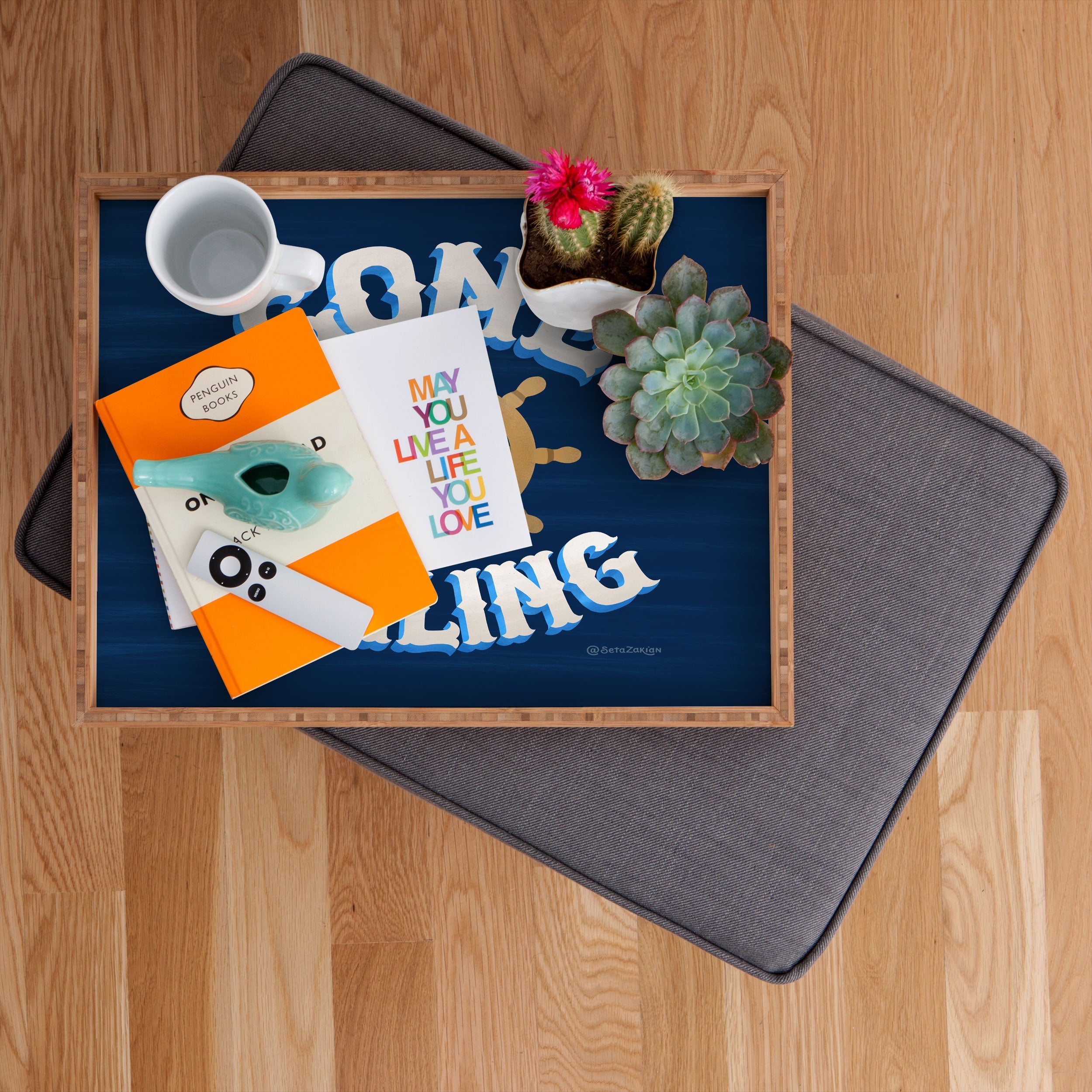 Seta Zakian Gone Sailing Rectangular Tray