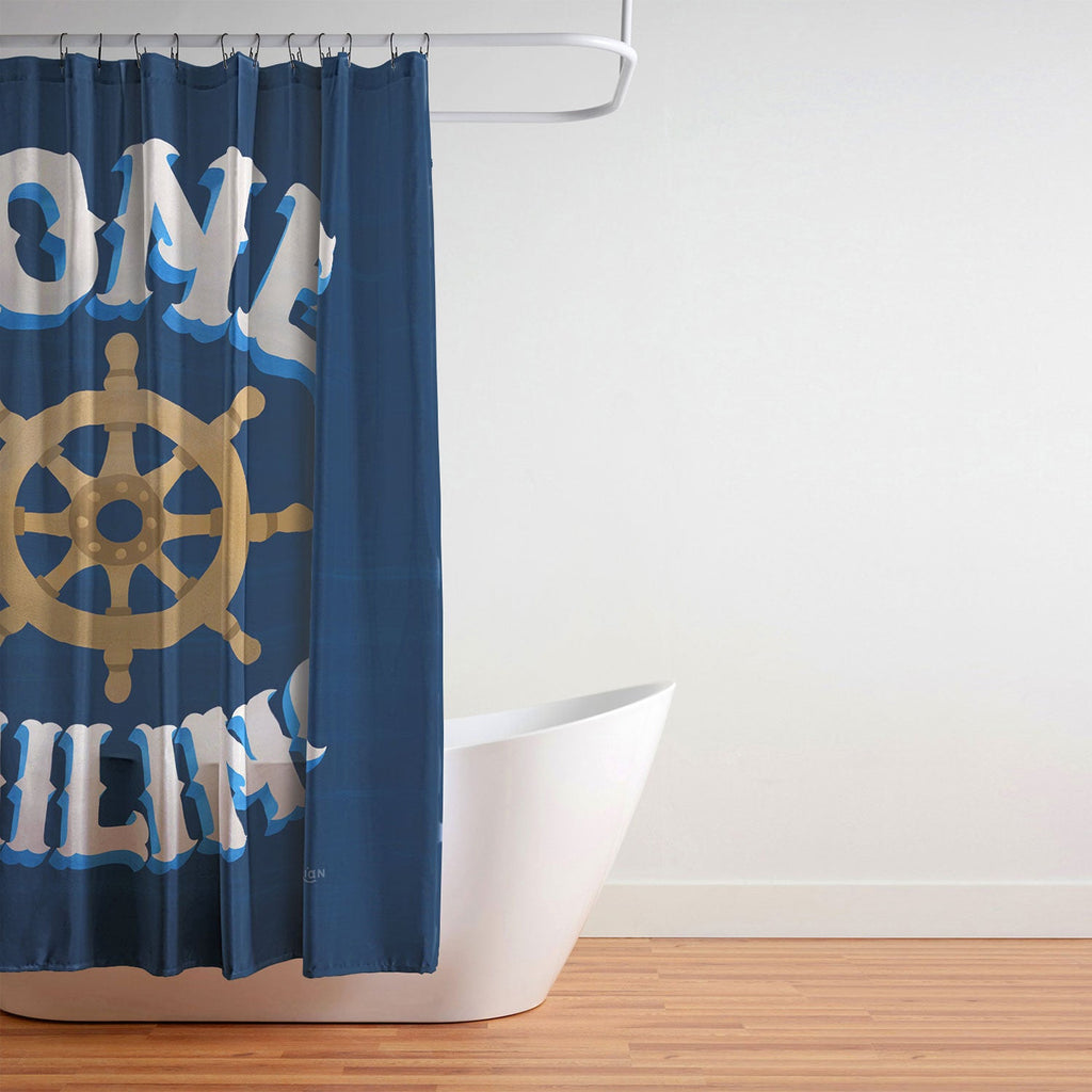Seta Zakian Gone Sailing Shower Curtain