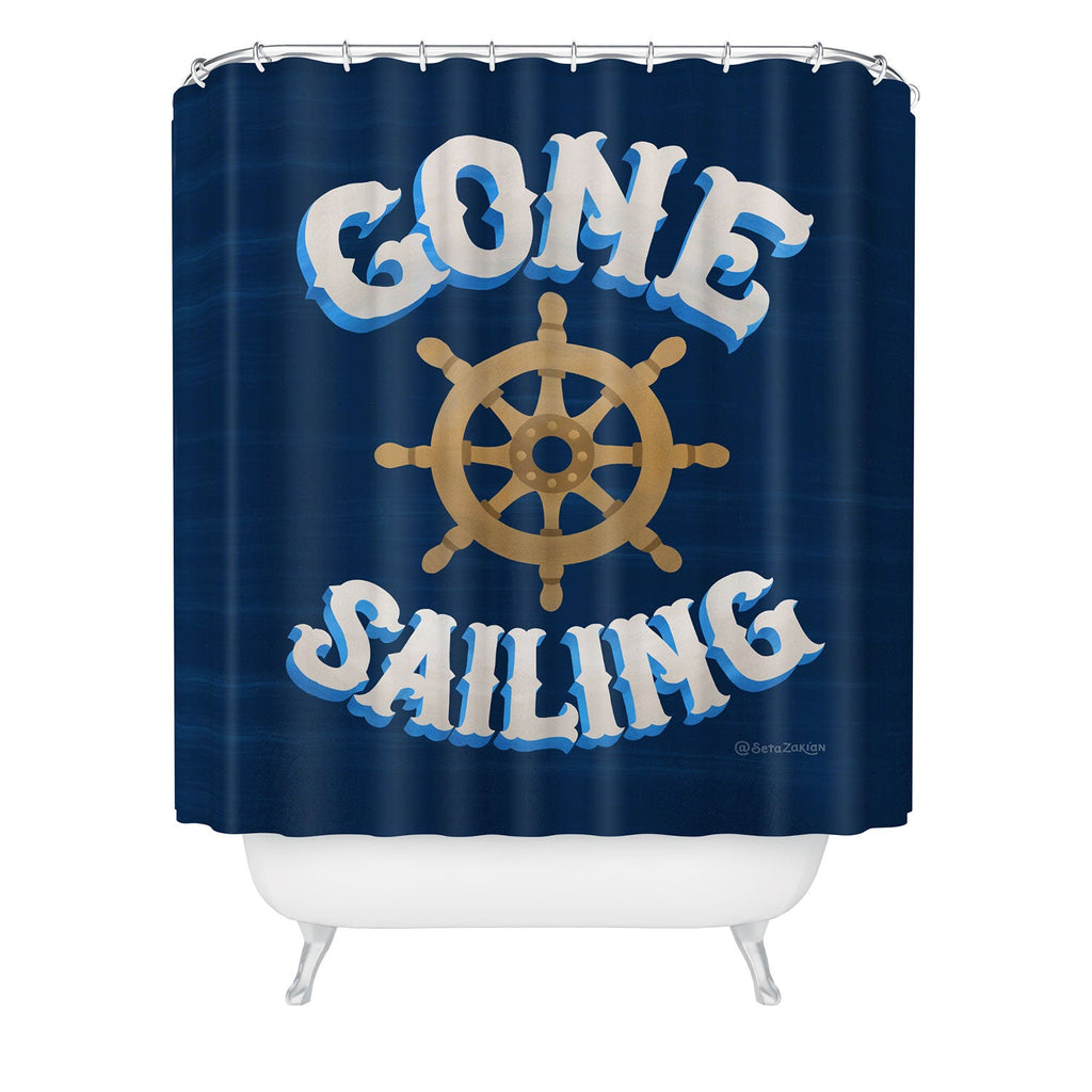 Seta Zakian Gone Sailing Shower Curtain