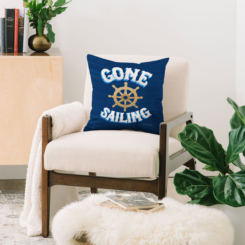 Seta Zakian Gone Sailing Throw Pillow