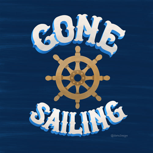 Seta Zakian Gone Sailing Shower Curtain