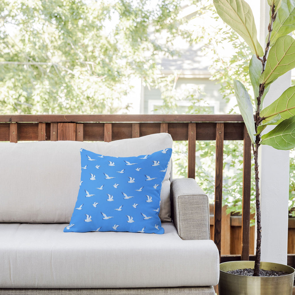 Seta Zakian Seagulls pattern Outdoor Throw Pillow