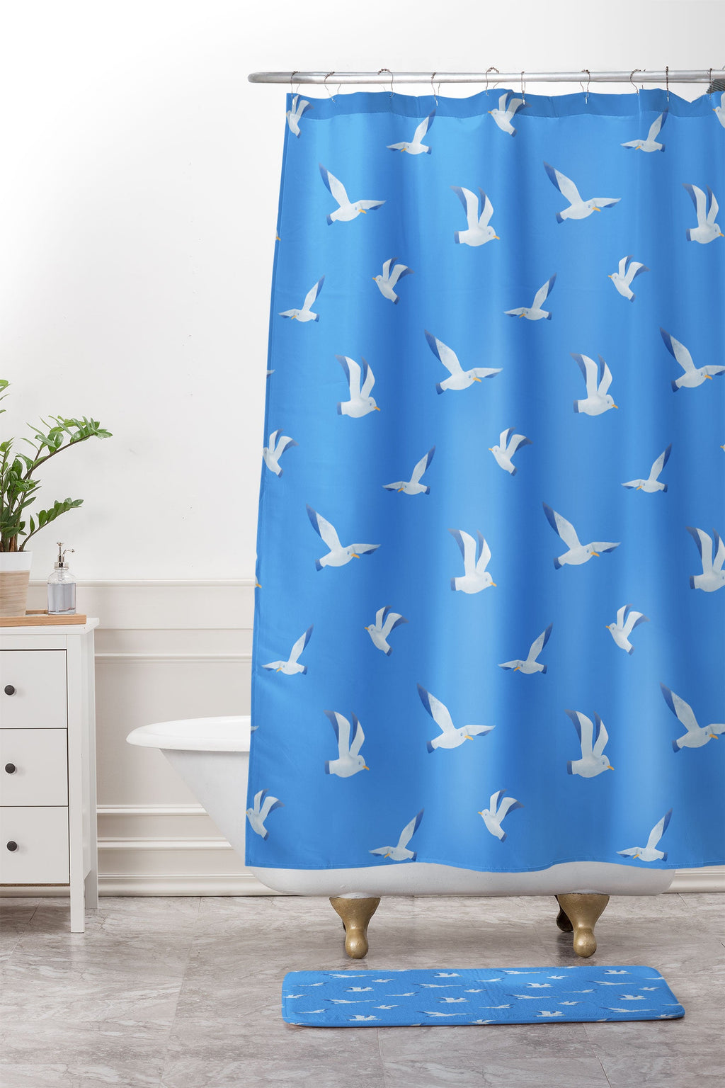 Seta Zakian Seagulls pattern Memory Foam Bath Mat