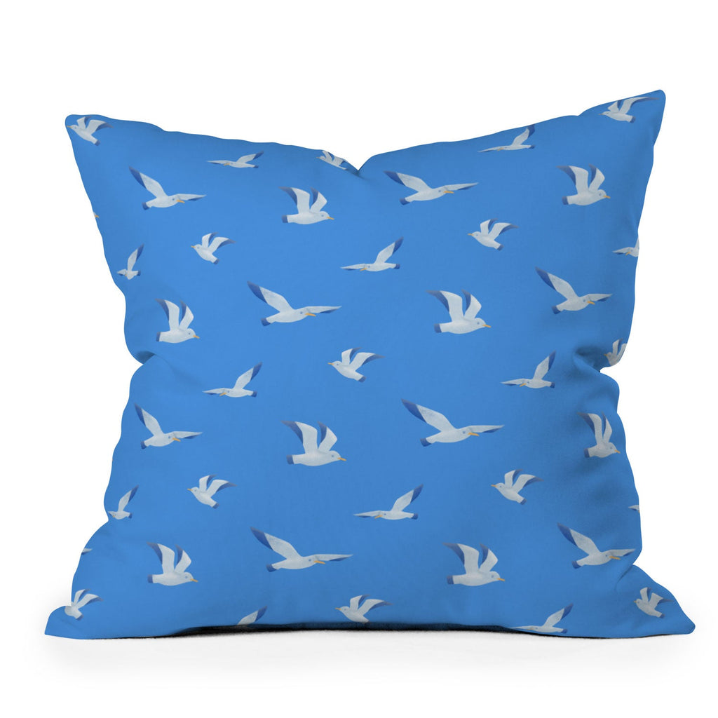 Seta Zakian Seagulls pattern Outdoor Throw Pillow