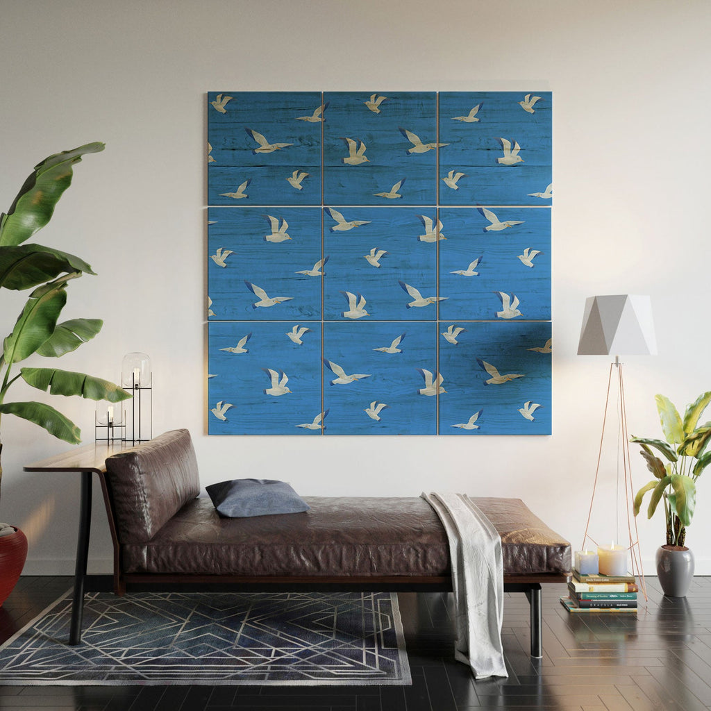 Seta Zakian Seagulls pattern Wood Wall Mural