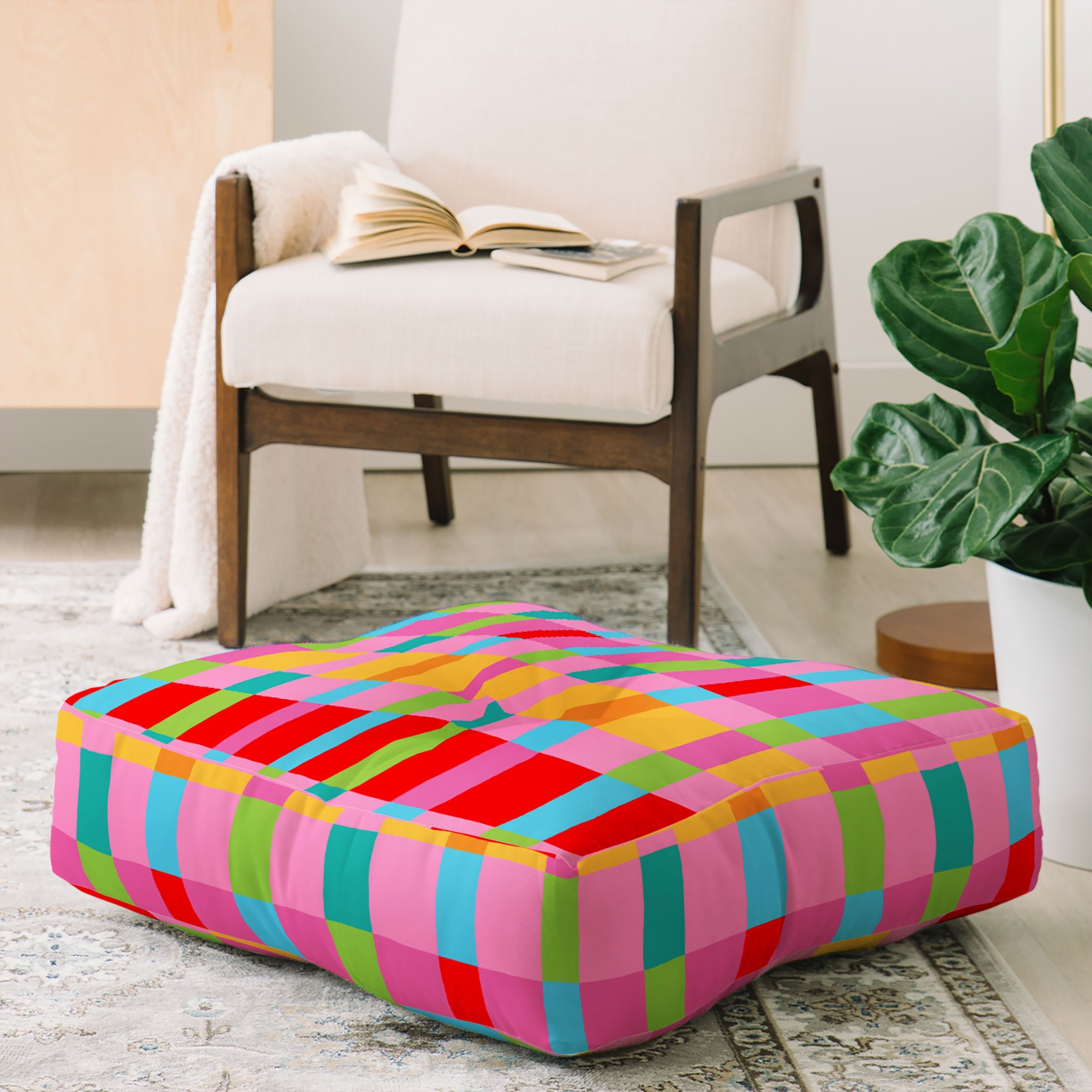 Seta Zakian Stripe Hype Joy Floor Pillow Square