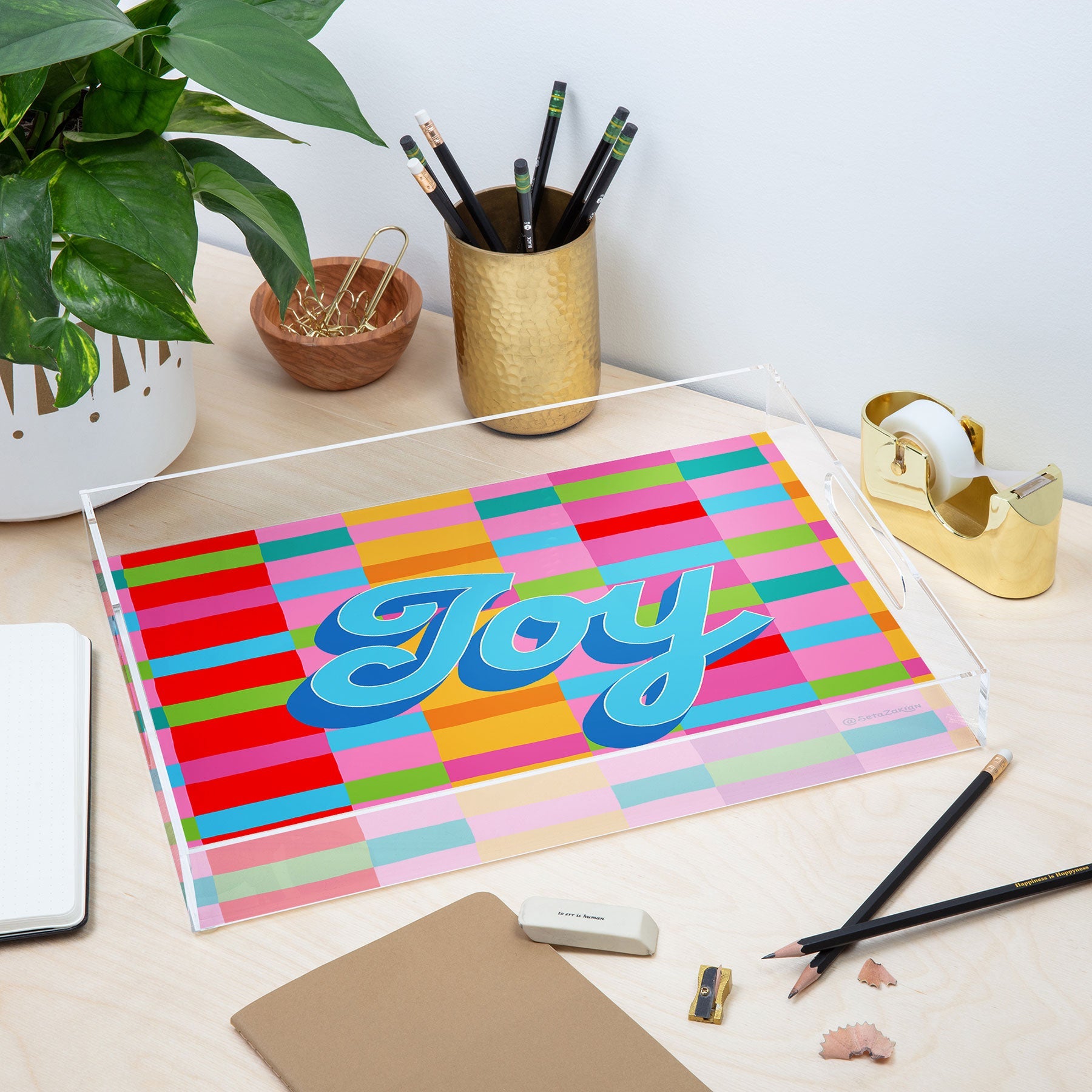 Seta Zakian Stripe Hype Joy Acrylic Tray
