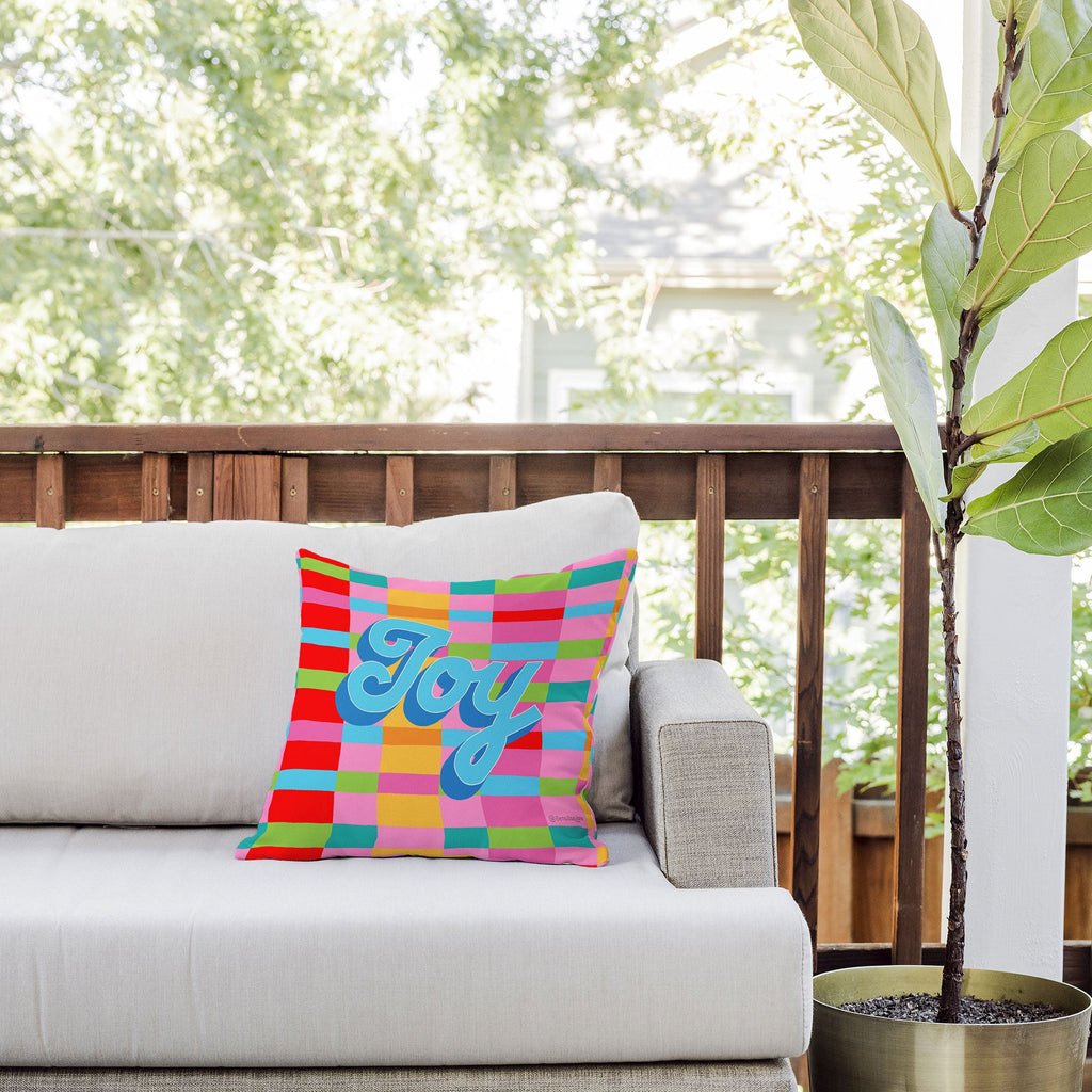 Seta Zakian Stripe Hype Joy Outdoor Throw Pillow
