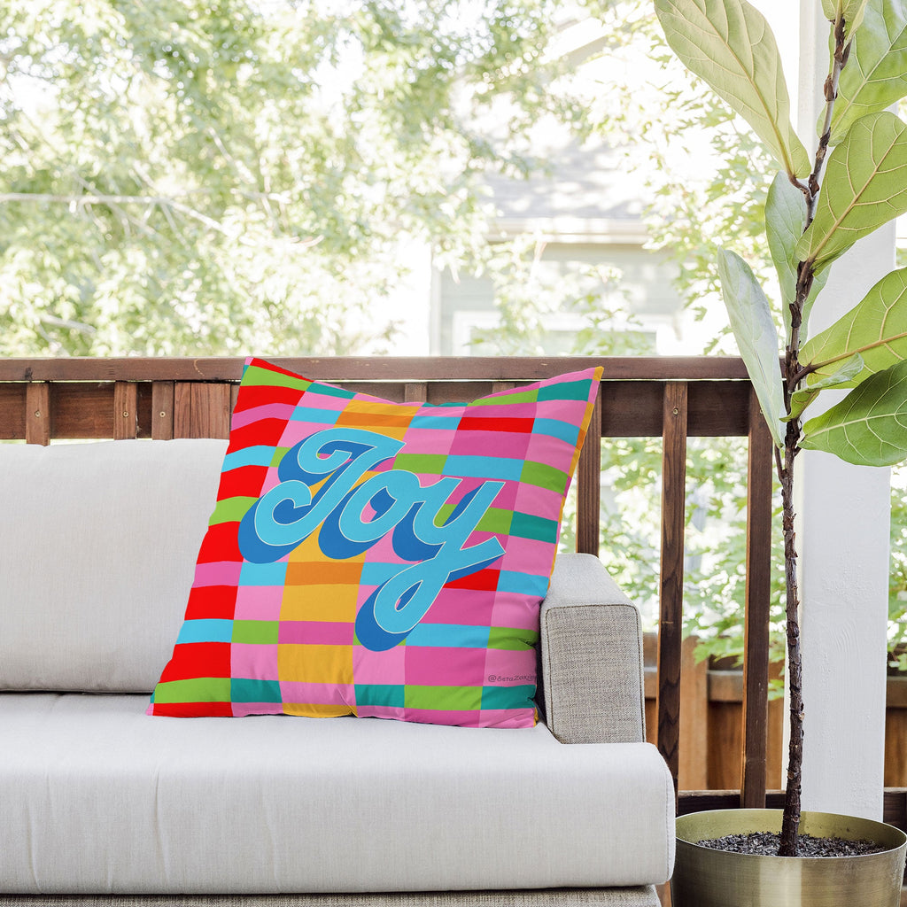Seta Zakian Stripe Hype Joy Outdoor Throw Pillow