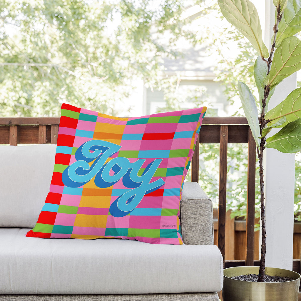 Seta Zakian Stripe Hype Joy Outdoor Throw Pillow