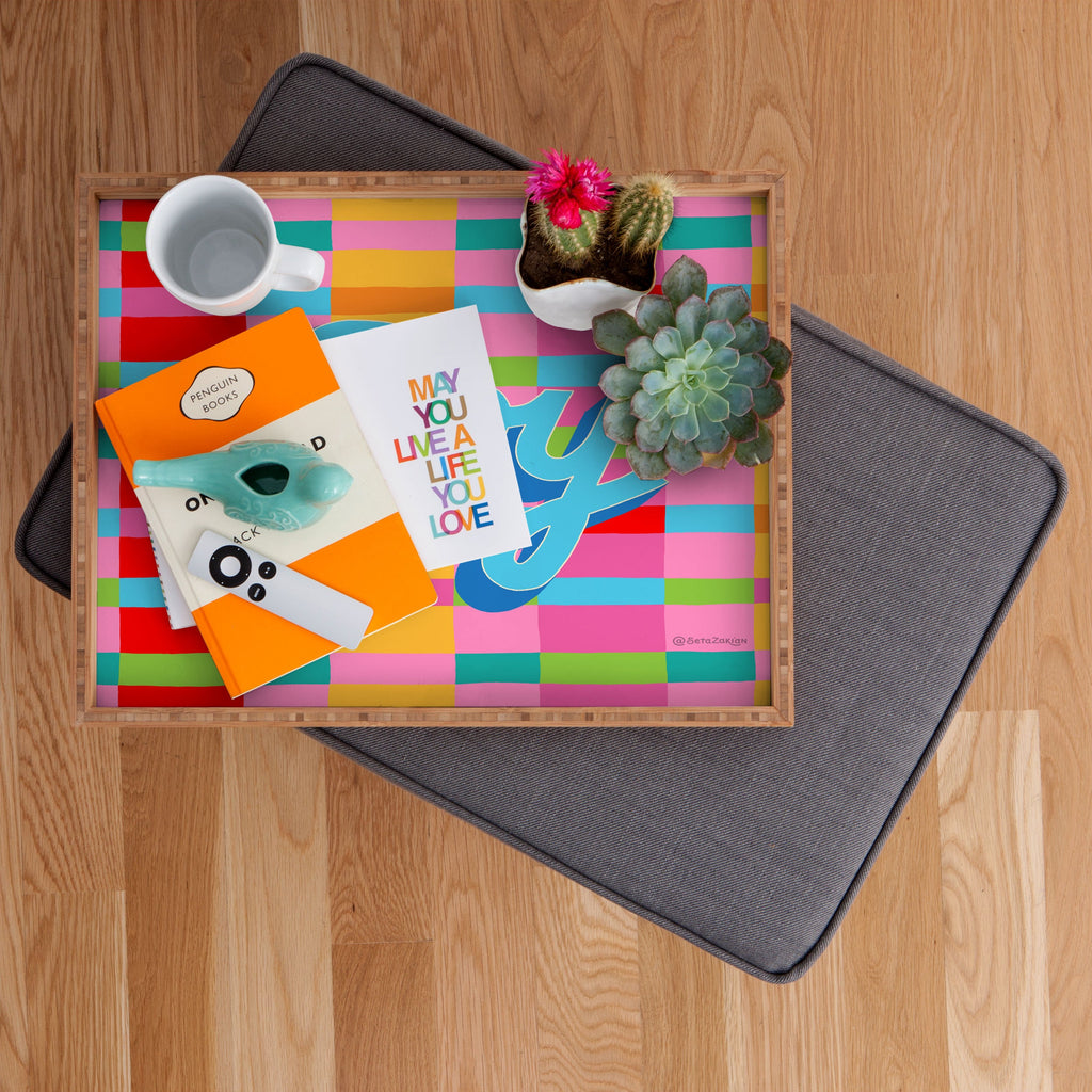 Seta Zakian Stripe Hype Joy Rectangular Tray
