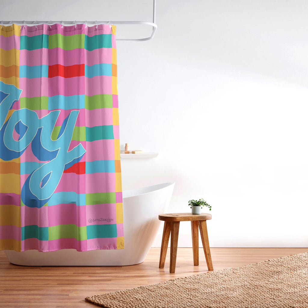 Seta Zakian Stripe Hype Joy Shower Curtain