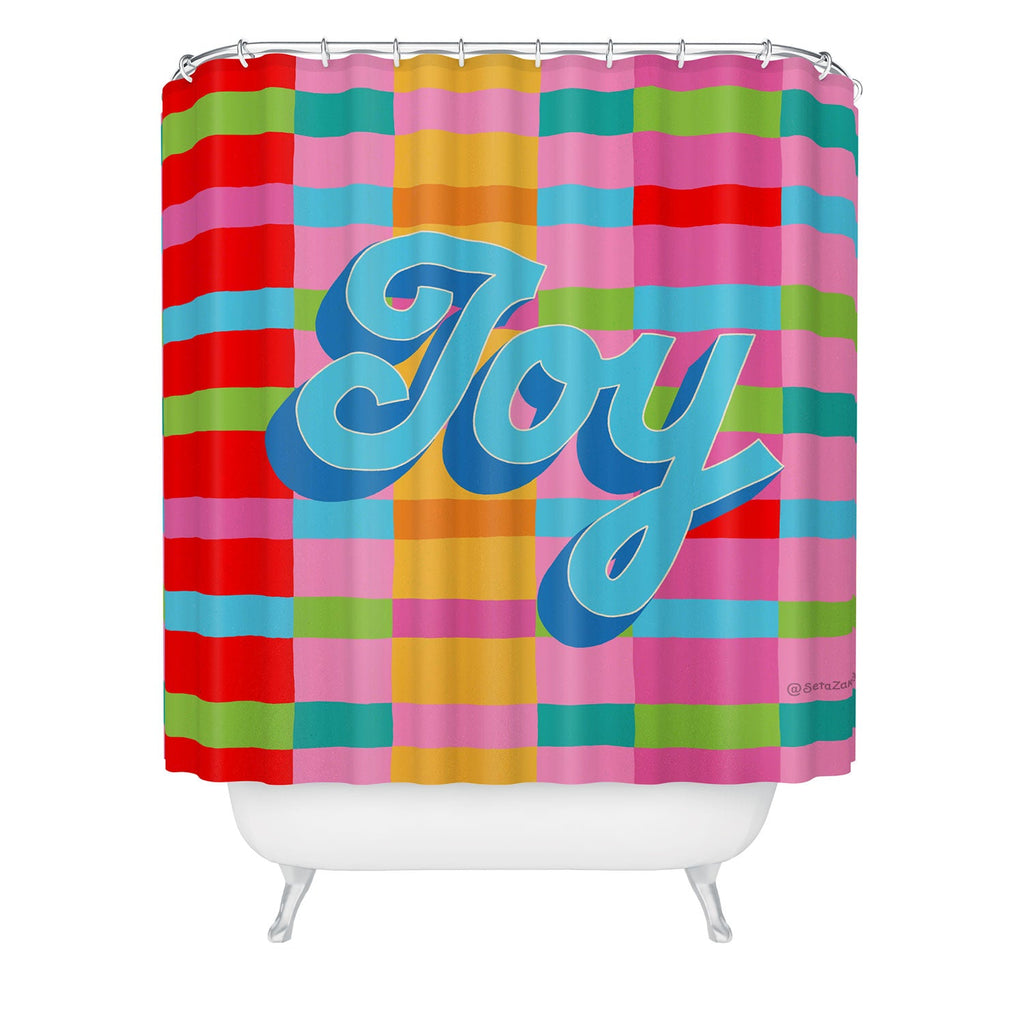 Seta Zakian Stripe Hype Joy Shower Curtain