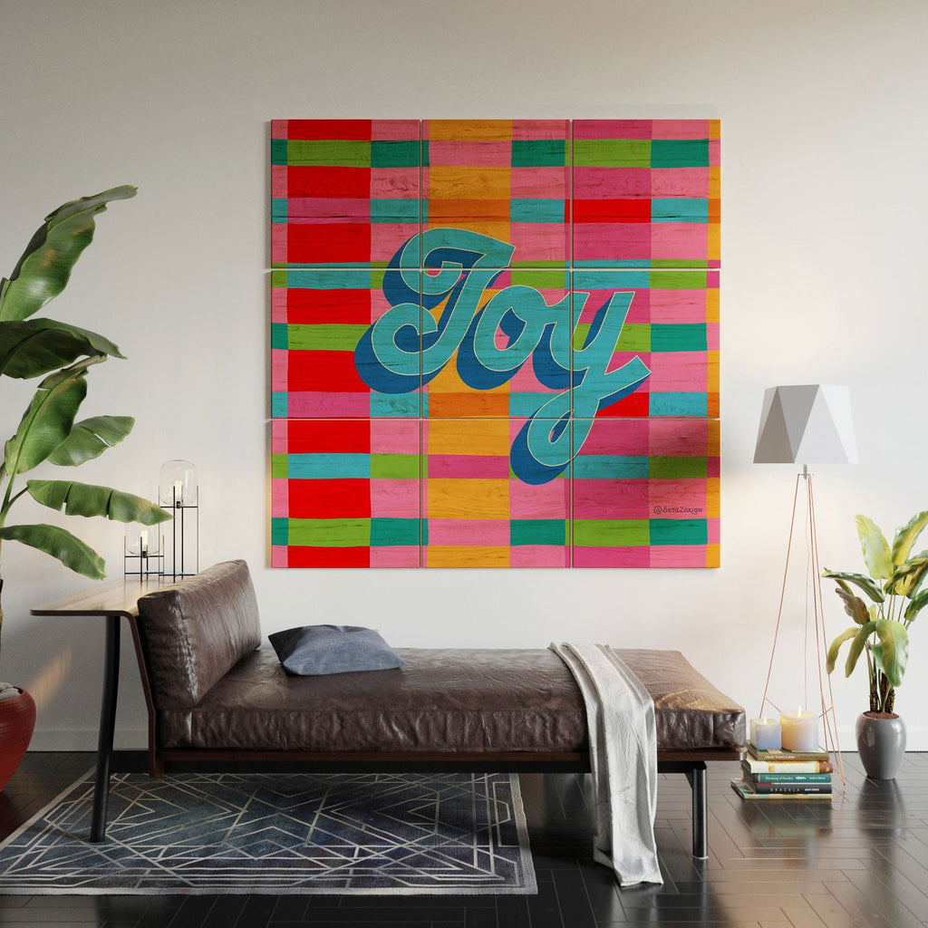 Seta Zakian Stripe Hype Joy Wood Wall Mural