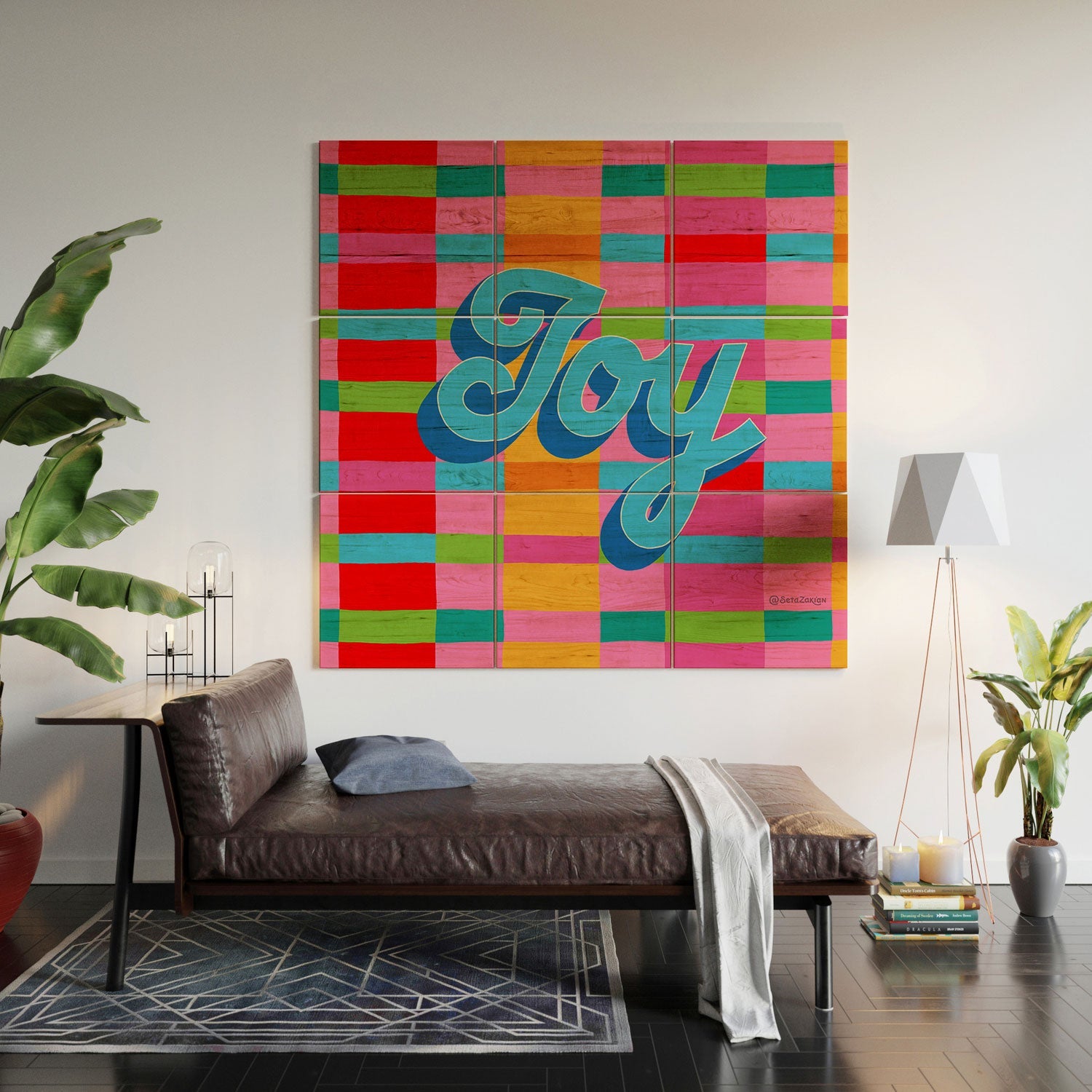 Seta Zakian Stripe Hype Joy Wood Wall Mural