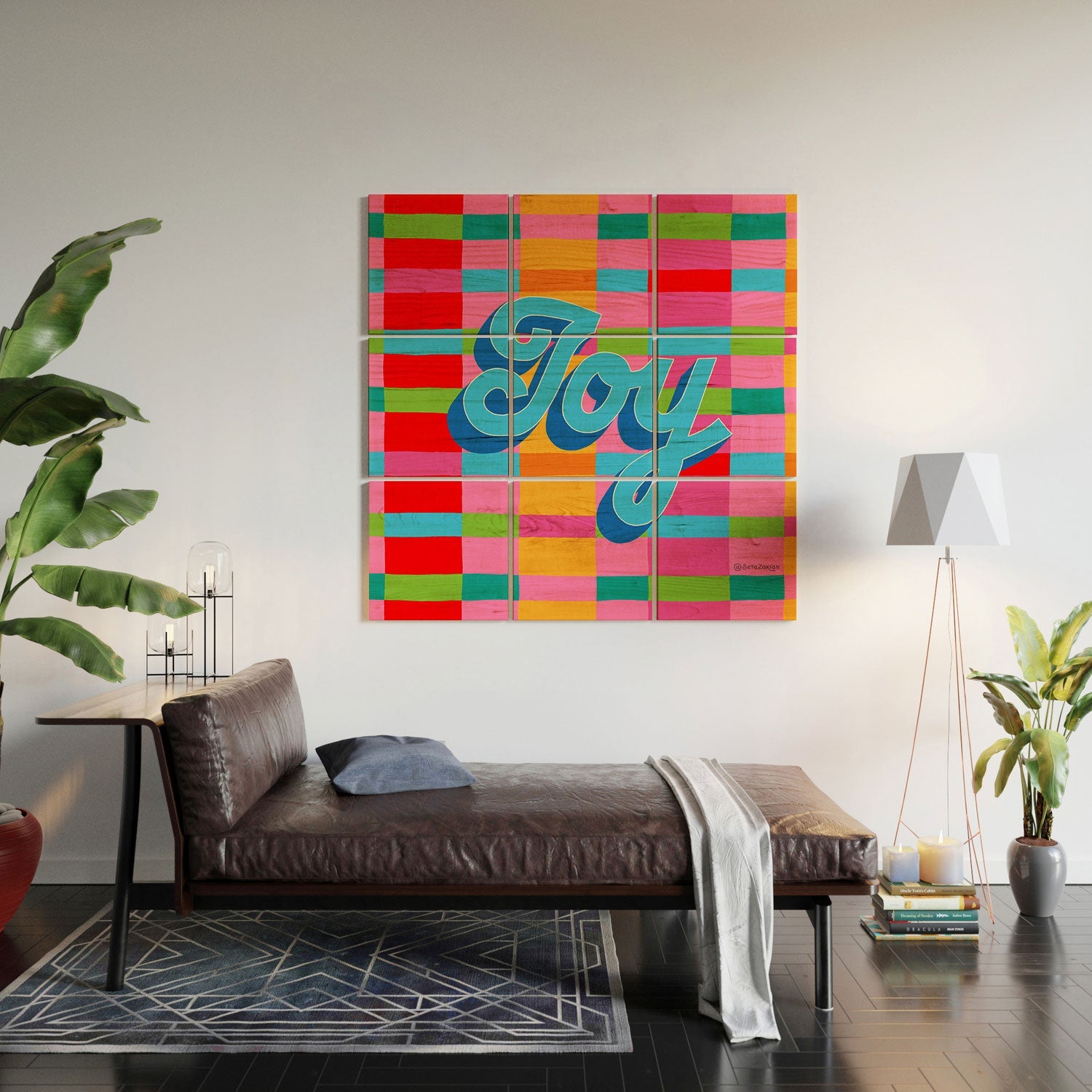 Seta Zakian Stripe Hype Joy Wood Wall Mural