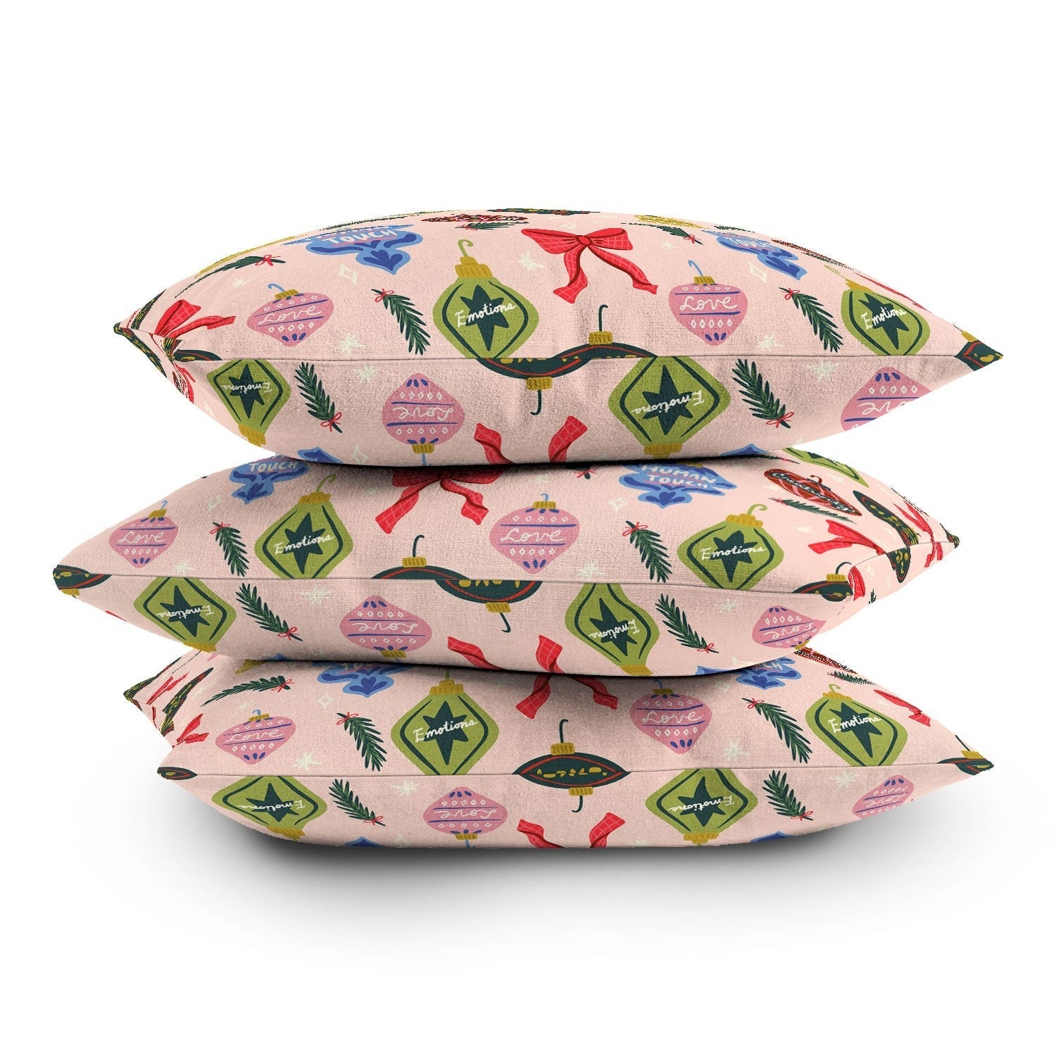 Design by Spark Love Human Made Christmas Ornaments Outdoor Throw Pillow