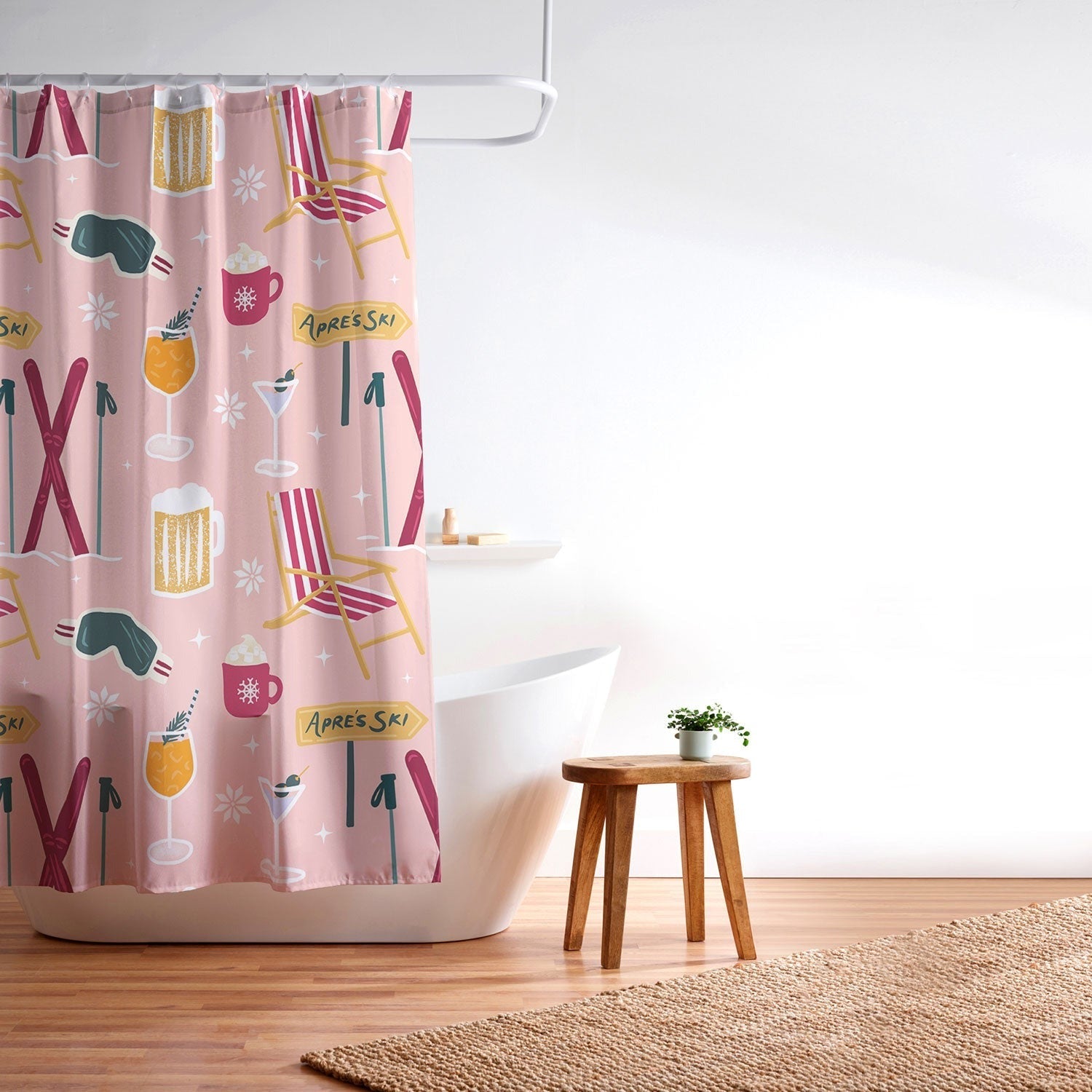 Design by Spark Apres Ski Holiday Shower Curtain