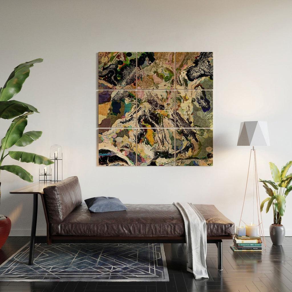 83 Oranges Echoes Beneath the Surface Wood Wall Mural