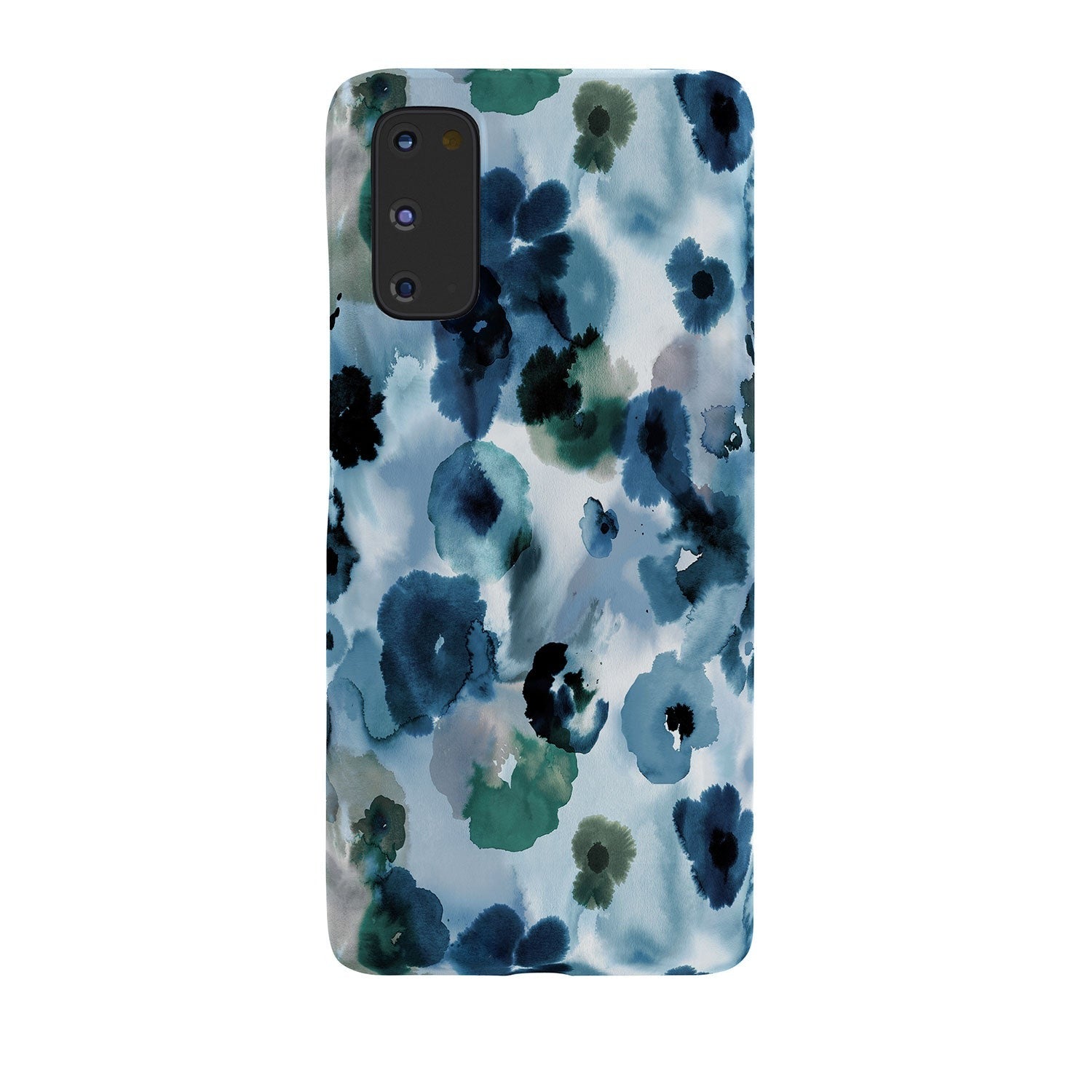 Ninola Design Botanic Retreat Ombre Abstract Watercolor Flowers Blue Navy Phone Case