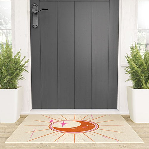 Little Om Celestial Moon cream Welcome Mat