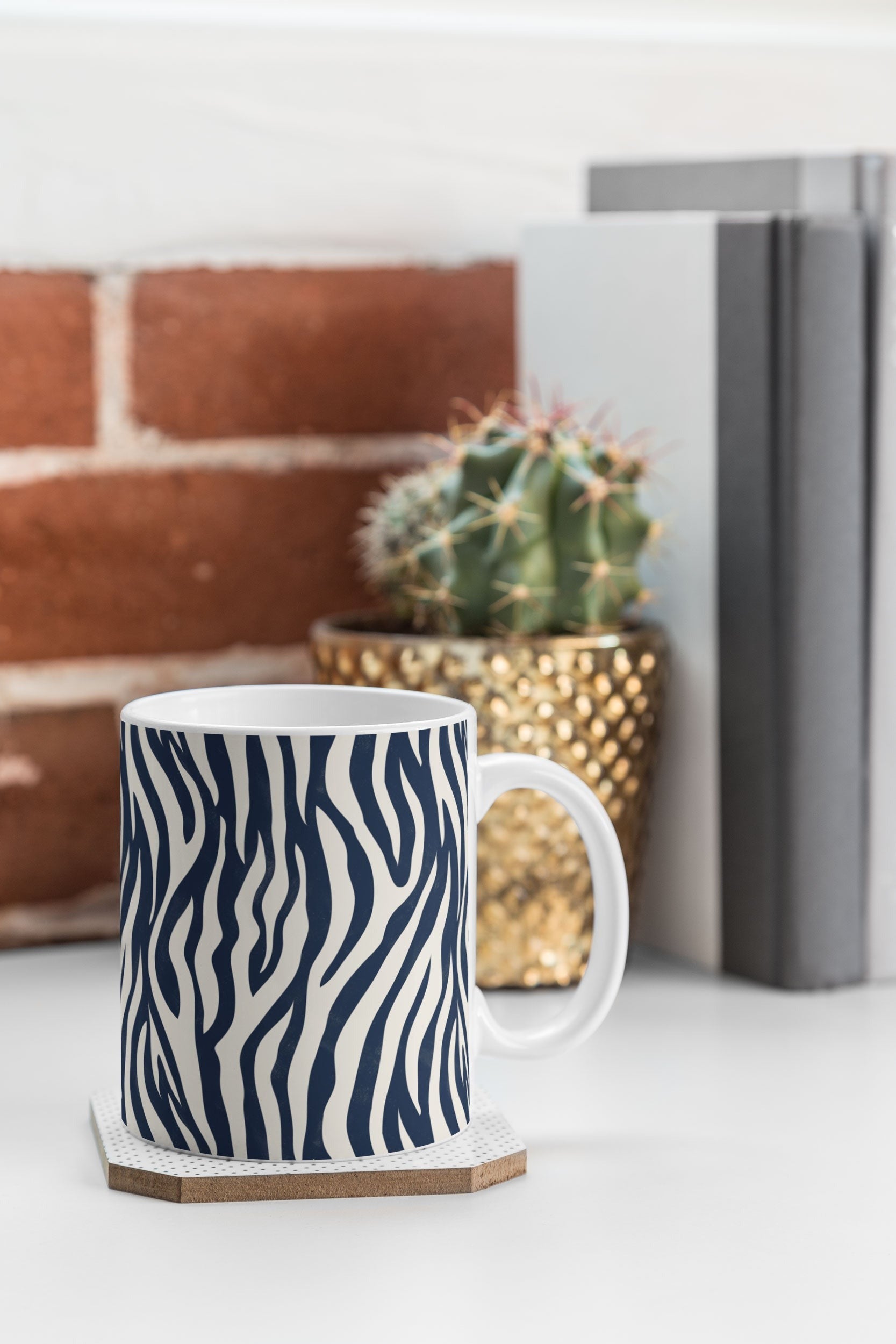 Avenie BR Navy Tiger Stripes Coffee Mug