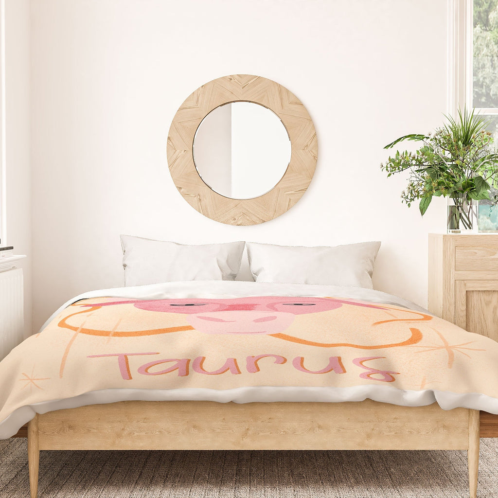 Little Om Zodiac Sign Taurus Duvet Cover
