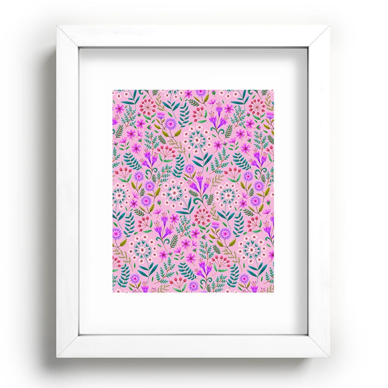 Pimlada Phuapradit Ditsy Purple Floral Half Drop Recessed Framing Rectangle