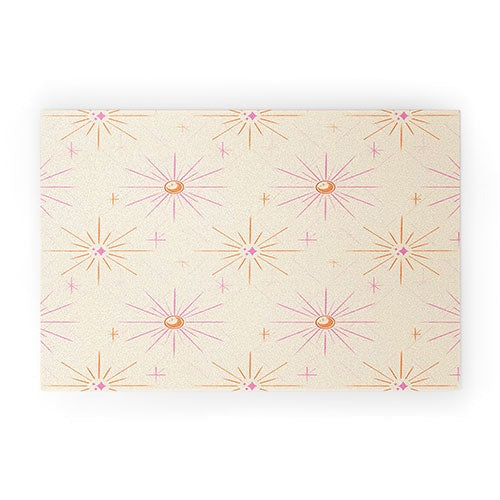 Little Om Pattern Little Moon cream Welcome Mat