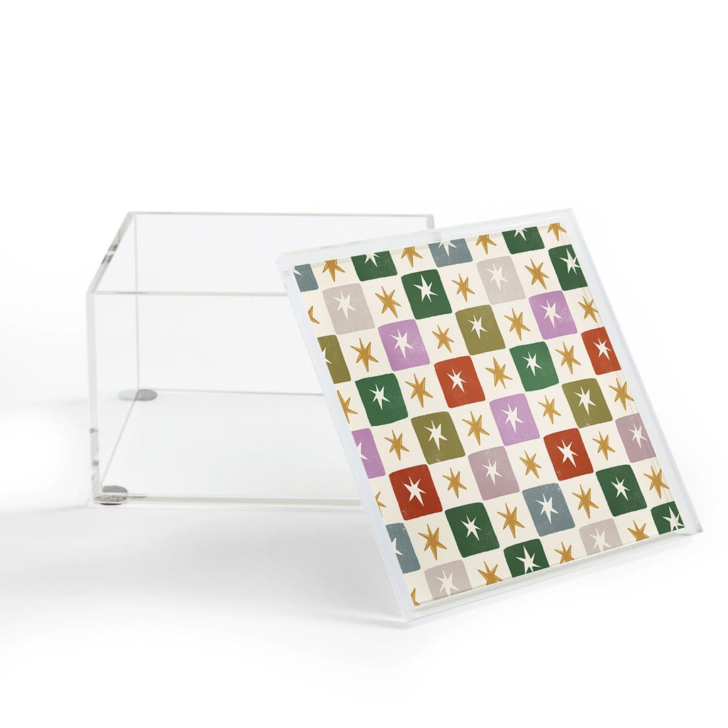 LouBruzzoni Retro Star Block Pattern Acrylic Box