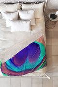 Shannon Clark Pretty Peacock Fleece Throw Blanket