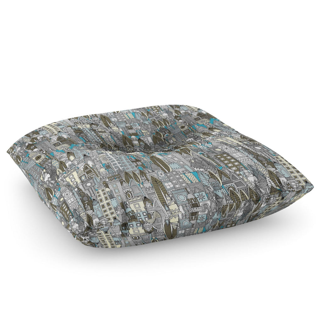 Sharon Turner Aluminum City Floor Pillow Square