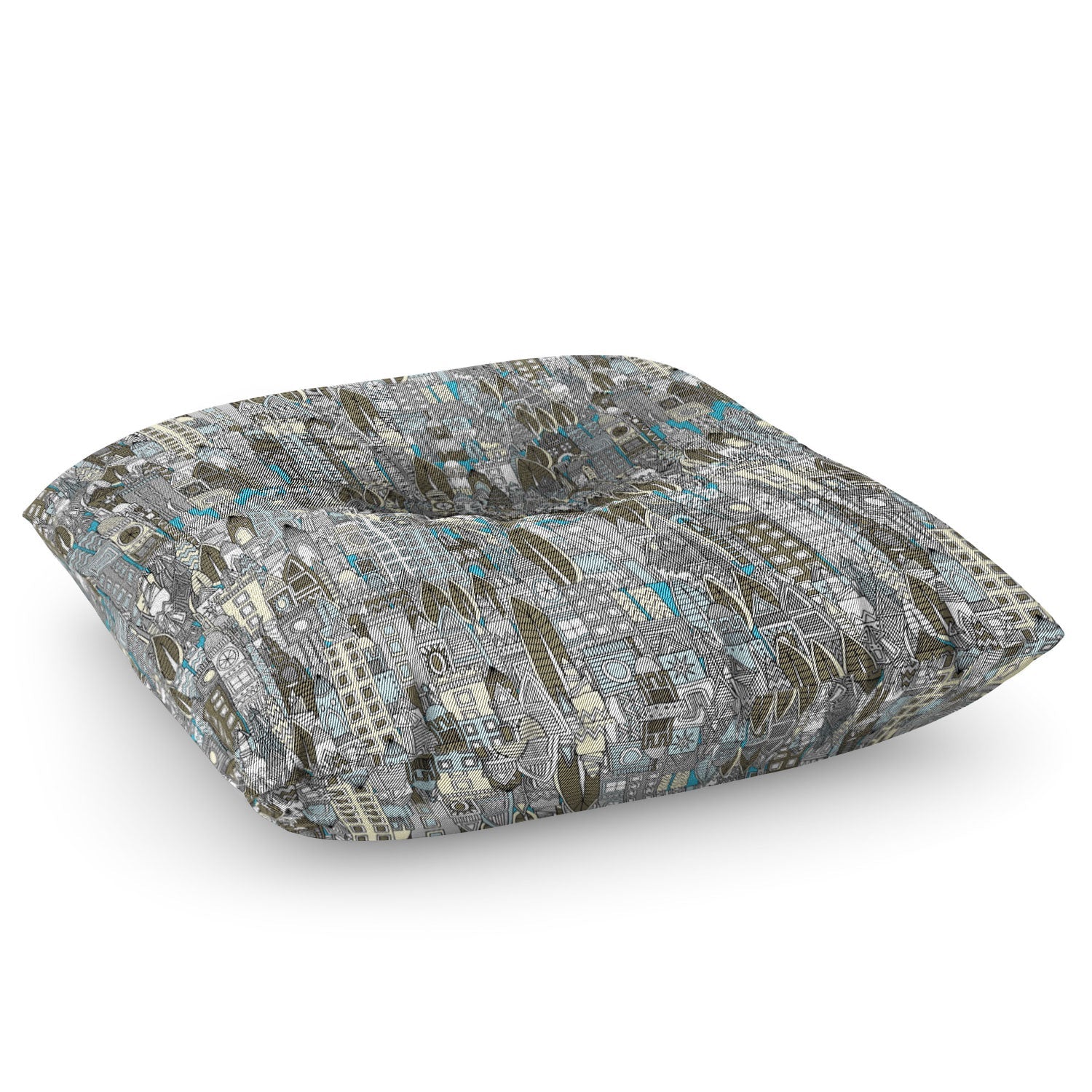 Sharon Turner Aluminum City Floor Pillow Square