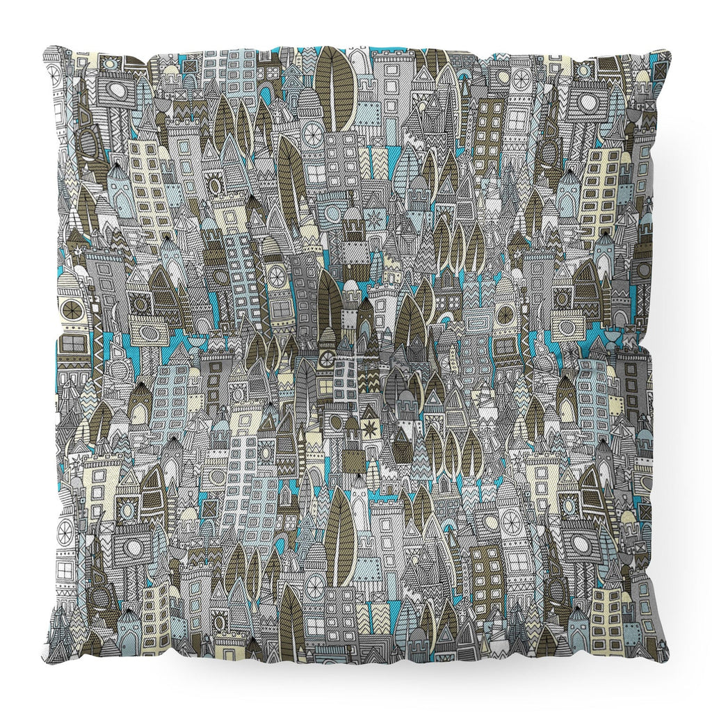 Sharon Turner Aluminum City Floor Pillow Square