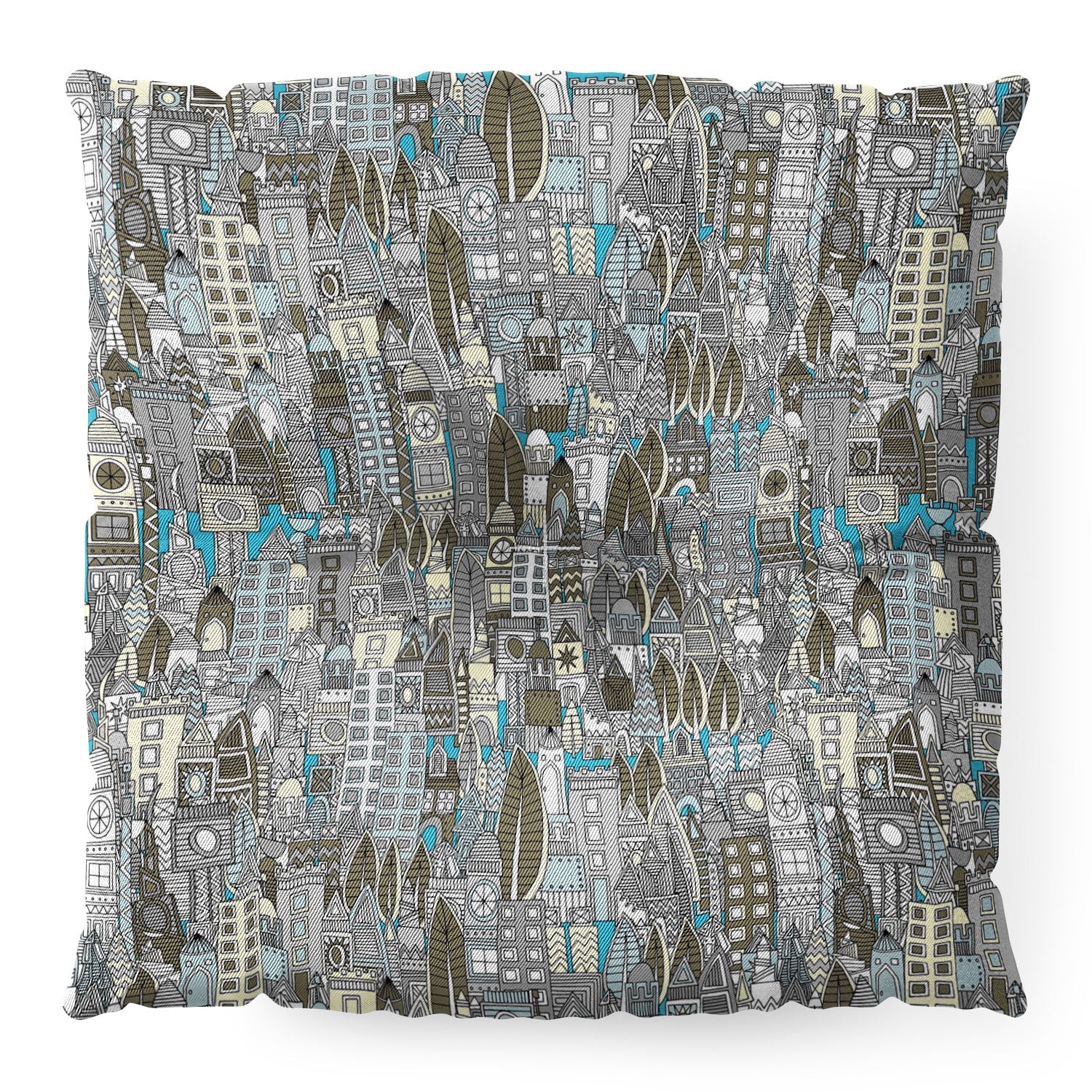Sharon Turner Aluminum City Floor Pillow Square