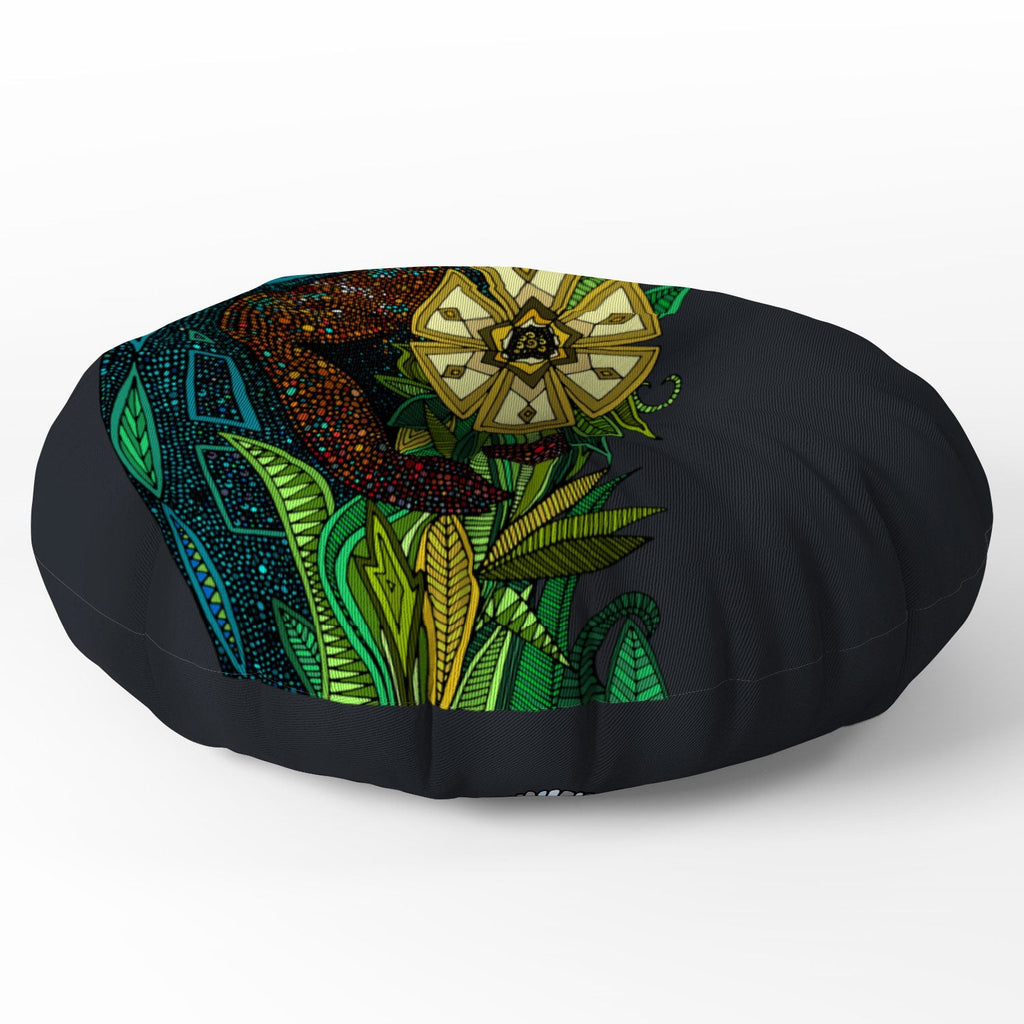 Sharon Turner Chameleon Pewter Floor Pillow Round