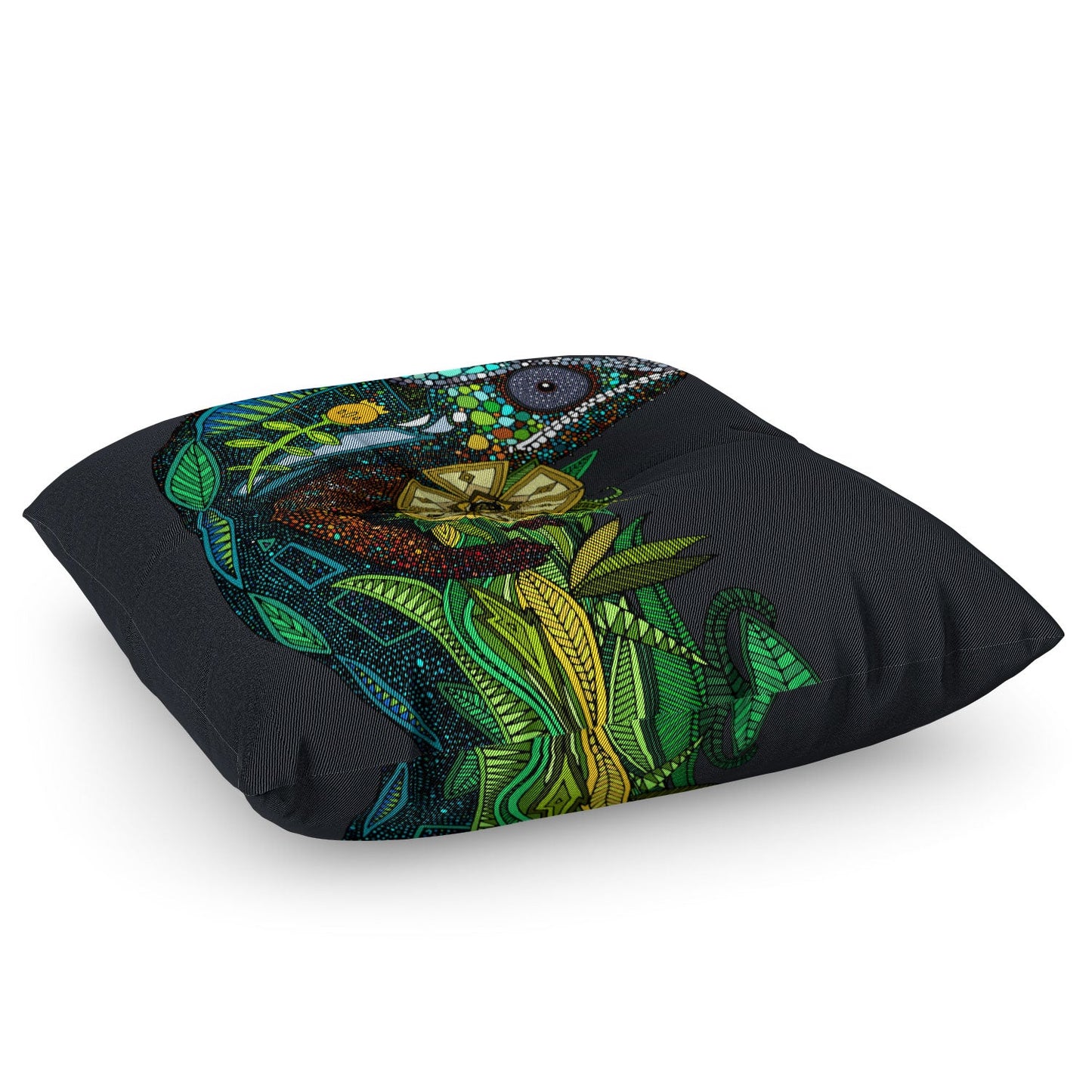 Sharon Turner Chameleon Pewter Floor Pillow Square