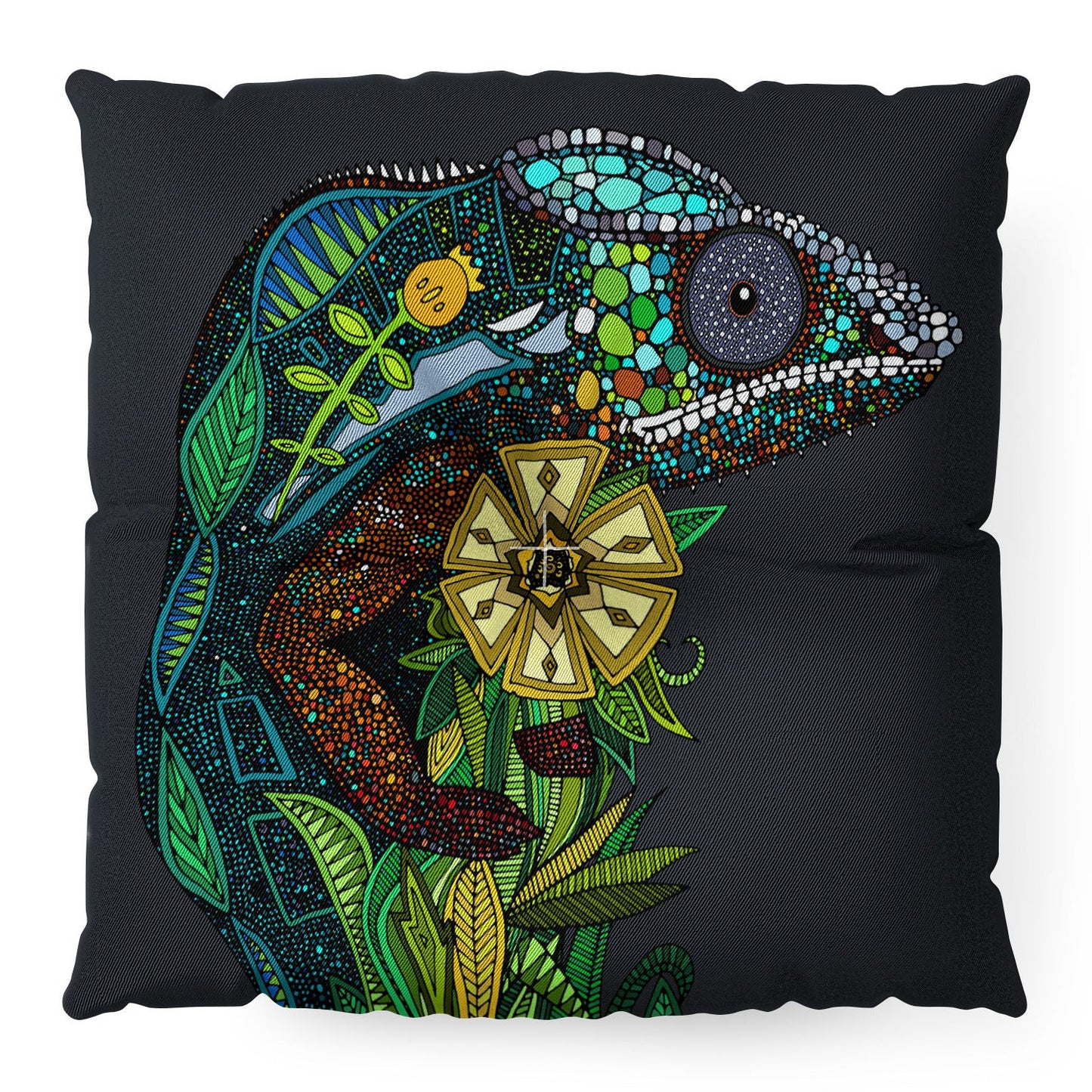 Sharon Turner Chameleon Pewter Floor Pillow Square